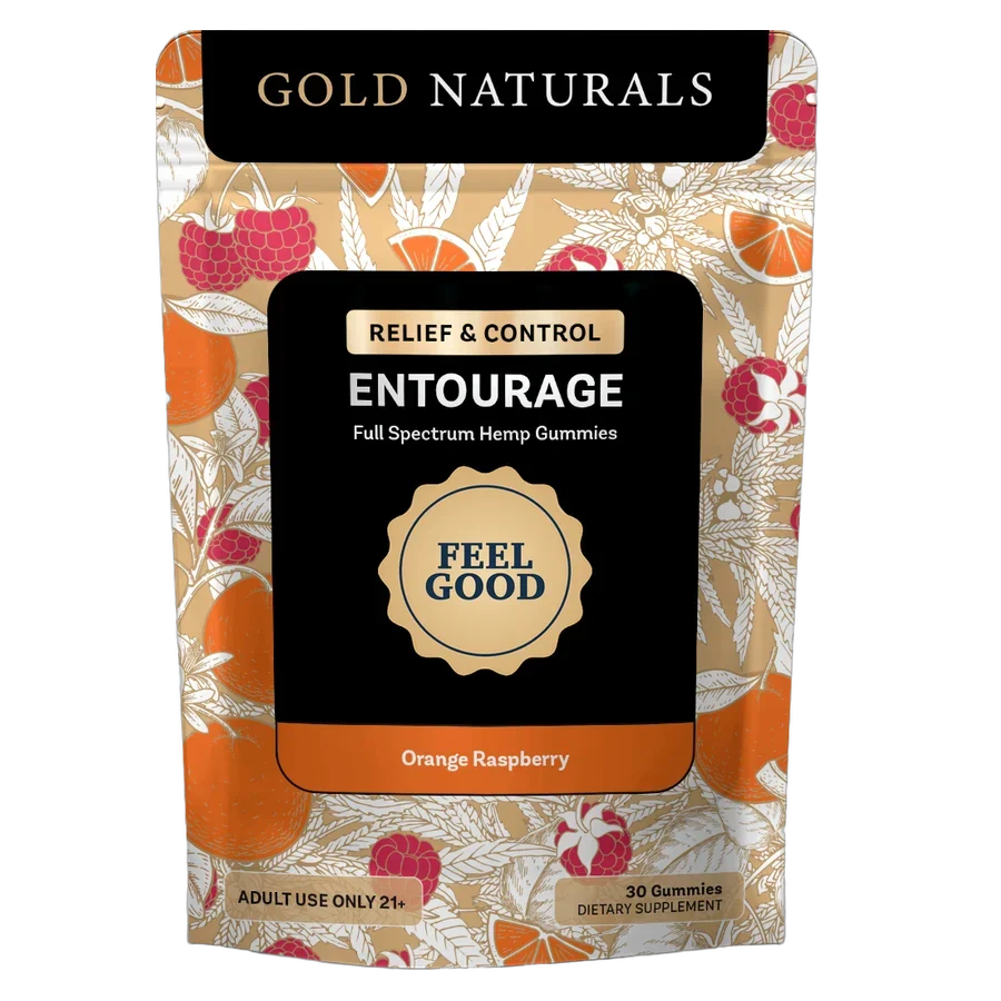 Gold Naturals Entourage Orange Raspberry gummy pouch