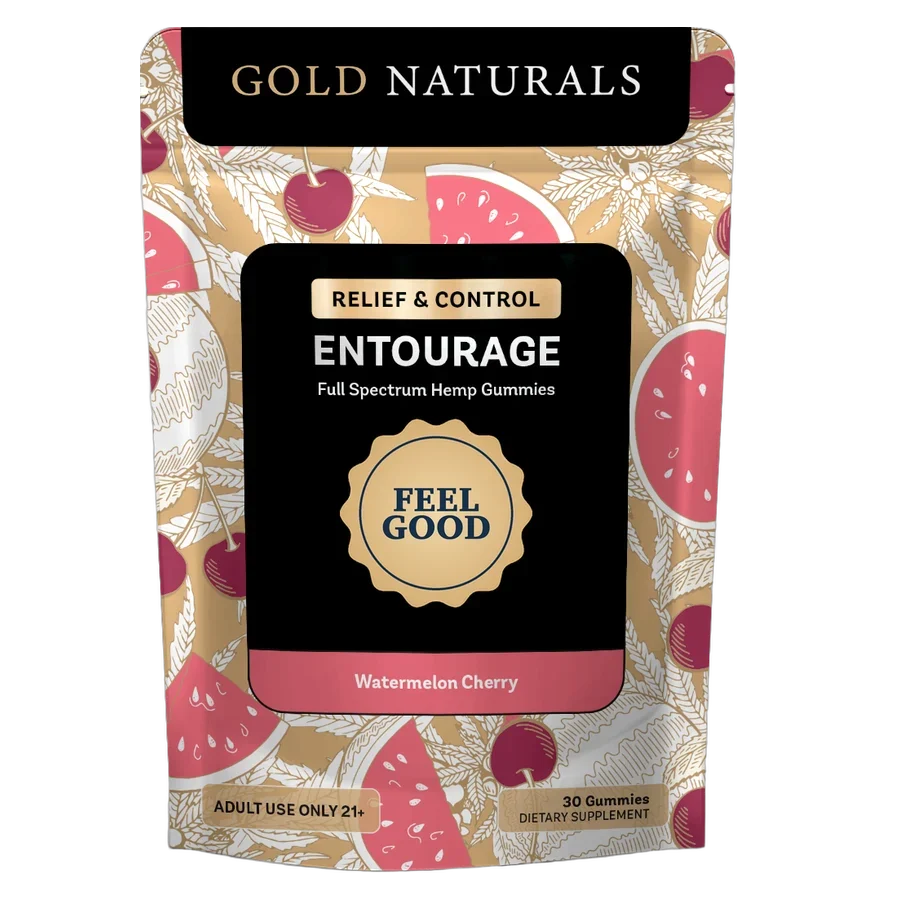 Gold Naturals Entourage Watermelon Cherry gummy pouch