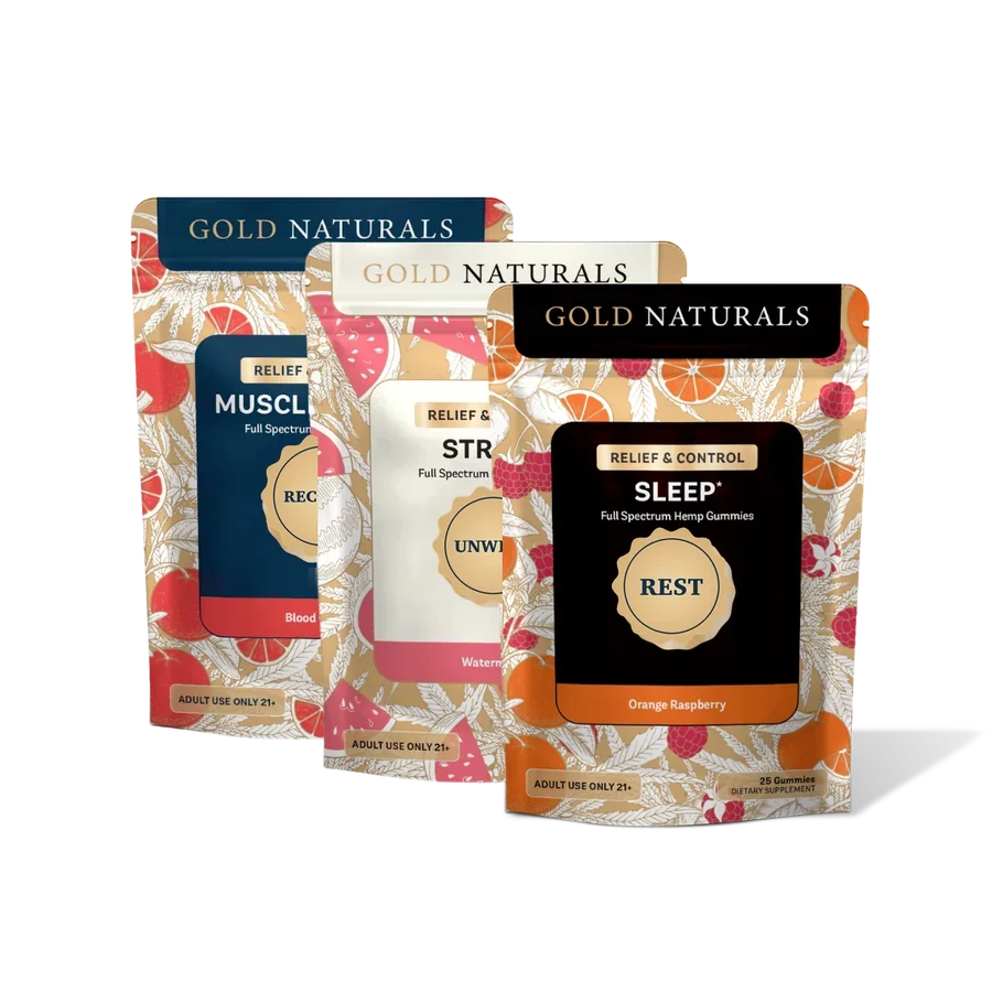 Functional Gummy Bundle pouch, Gold Naturals