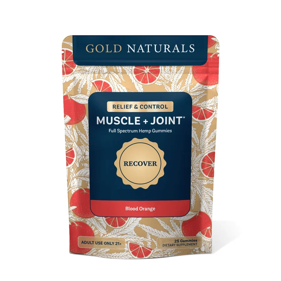 Muscle + Joint Gummy pouch, Gold Naturals